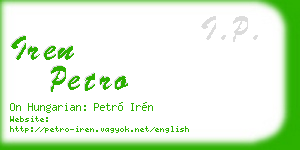 iren petro business card