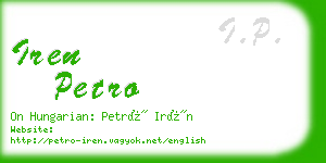 iren petro business card